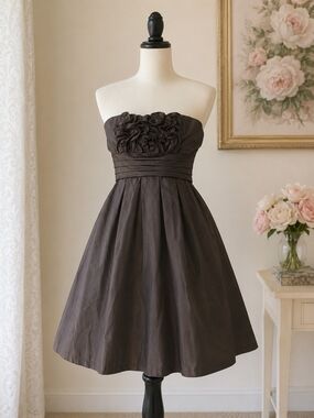 Have & Have Graphite Strapless Homecoming Dress Size S Rosette